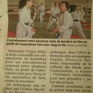 Entraînement solidaire au karaté club