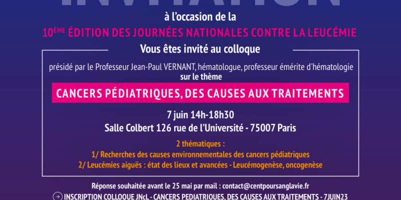 colloque-cancers pédiatriques - causes environnementales - thérapies - leucémie - JNCL 2023